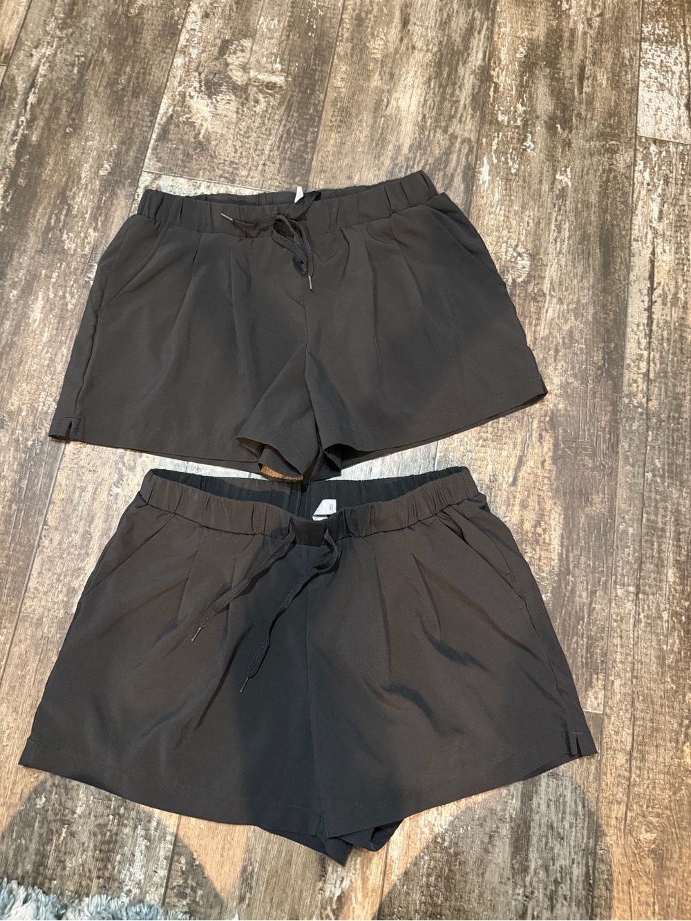 RBX Women's Black Elastic Drawstring Athletic Shorts - Pair